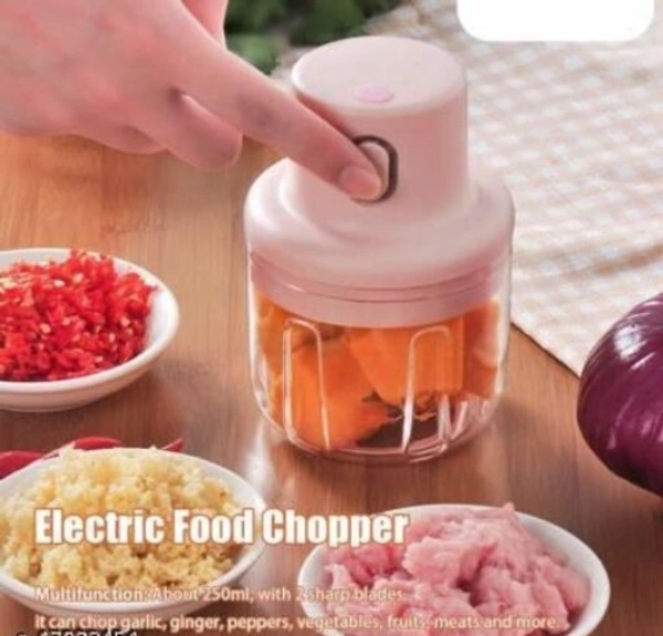 Wireless Electric Chopper with USB Charging Premium Stainless Steel Tool -  Free Size, Pink,  Plastic, Electric  Chopped,  Pack of 1